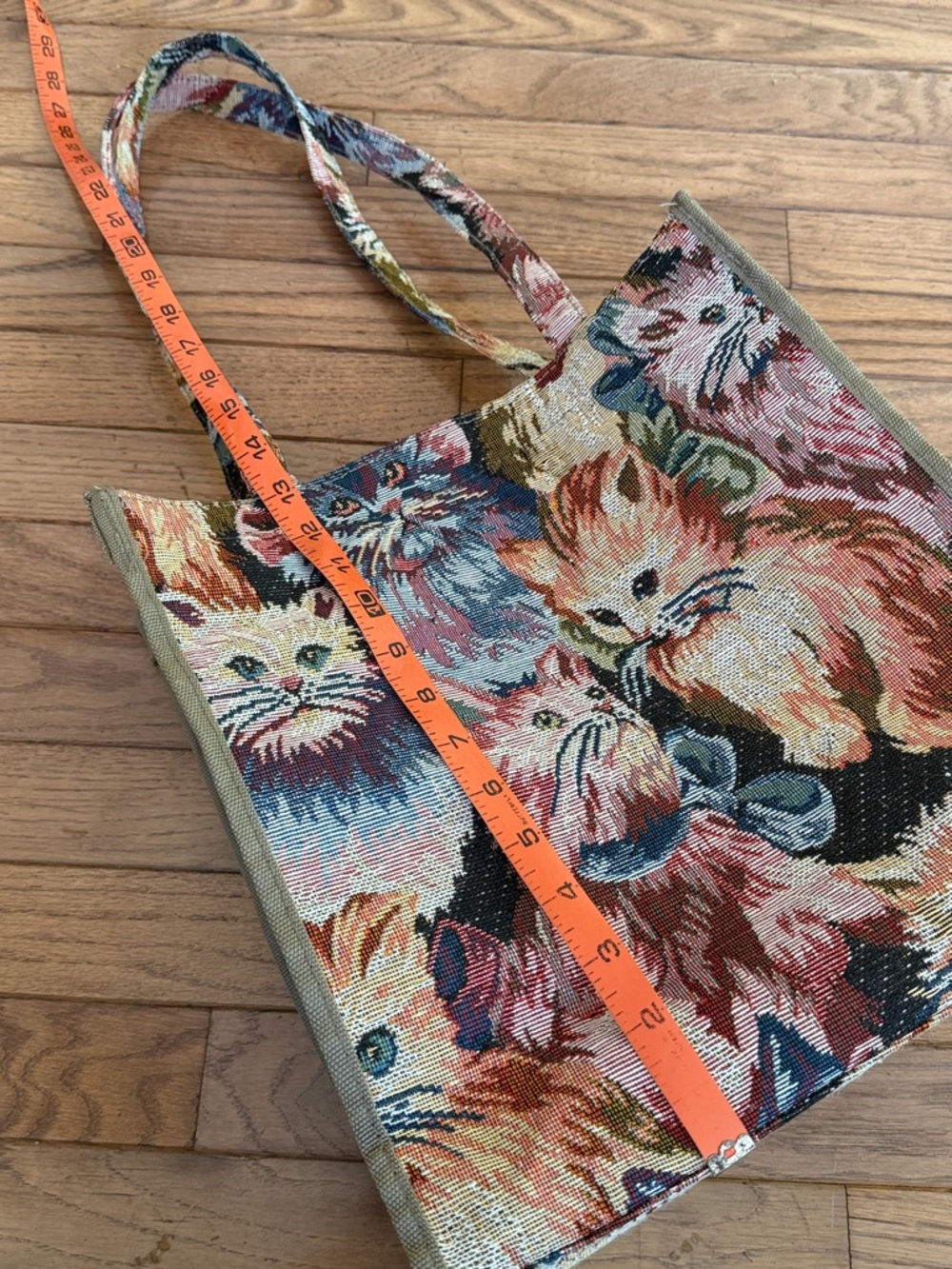 Tapestry Cat Tote Bag    Multicolor Cats - Picture 8 of 14